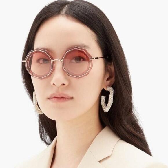 Chloe Women\'s CE160S Gradient Round Lens Sunglasses in Rose Gold & Pink 52mm main image 8